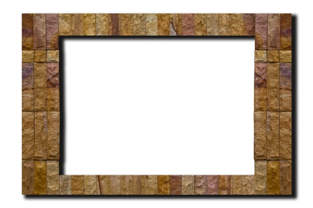 Frames adapted from the stone walls, brick shaped brown solid の写真素材