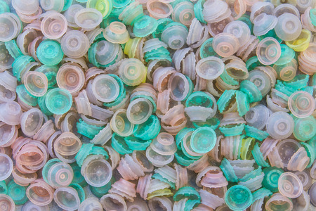 Background of small spherical rubber, which is part of the old keyboard pc.の写真素材