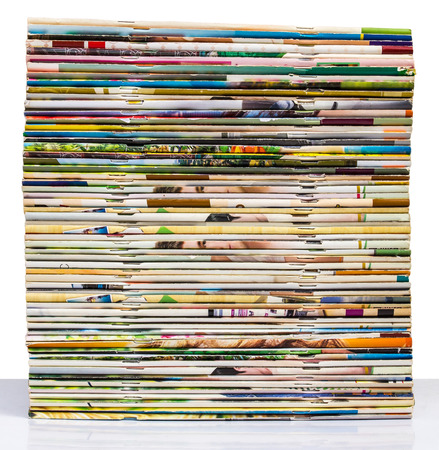 Isolates of spine journal publications pile stacked layers beautifully packed.の写真素材