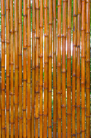 Many bamboo fence barrier is beautifully installed in the garden of one of Thailand.の写真素材