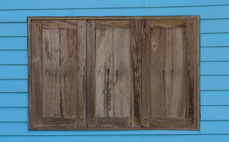 Background old wood window wall blue wooden colorful traditional to contemporary.