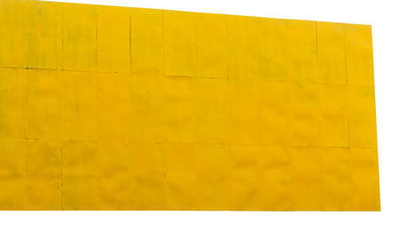 Isolate, large rectangular iron billboard background filled with glittering yellow plaques.の写真素材