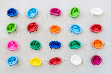 Plenty of colorful balloon mouth background plugged into a row attached to the dull paper, which is...