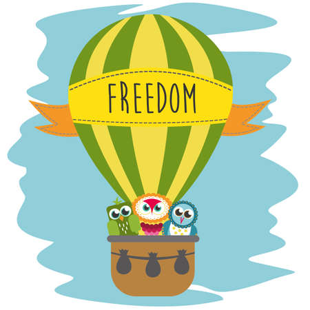 hot air balloon in the skyのイラスト素材