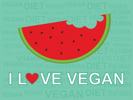 i love vegan card design  vector illustrationのイラスト素材