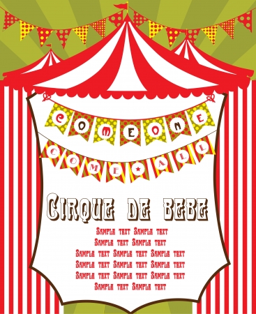 cute circus card design  vector illustrationのイラスト素材