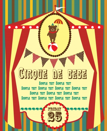 cute circus card design  vector illustrationのイラスト素材