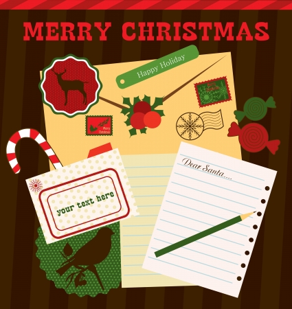 christmas scrapbook collection  vector illustrationのイラスト素材