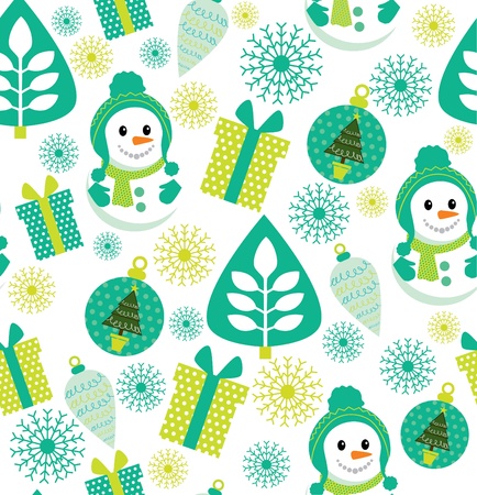 childlike christmas pattern  vector illustrationのイラスト素材