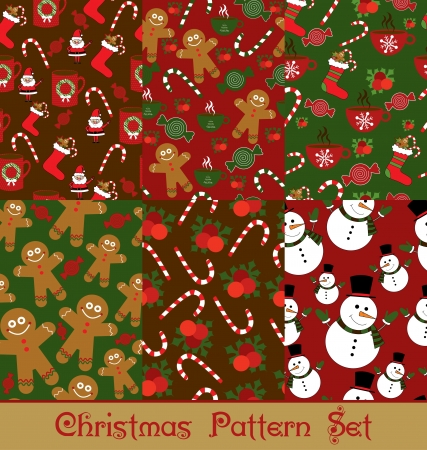 christmas pattern set  vector illustrationのイラスト素材