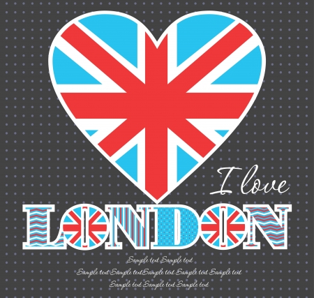 I love London card design. vector illustrationのイラスト素材