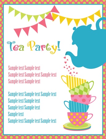 tea time card  vector illustrationのイラスト素材