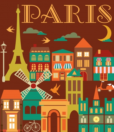 Paris card design  vector illustrationのイラスト素材