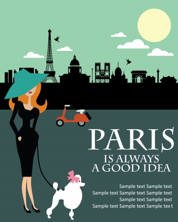 Paris card design  vector illustrationのイラスト素材