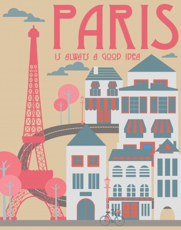 Paris card design  vector illustrationのイラスト素材