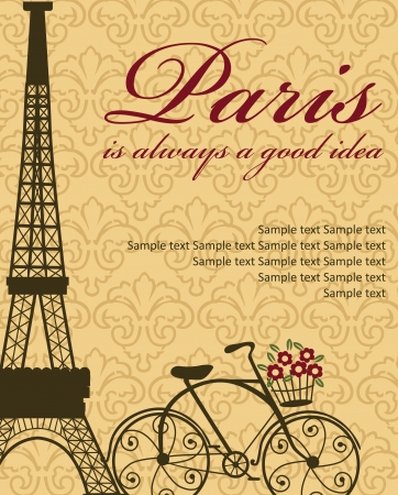 Paris card design  vector illustrationのイラスト素材