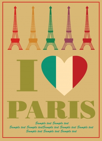 Paris card design  vector illustrationのイラスト素材