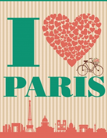 Paris card design  vector illustrationのイラスト素材