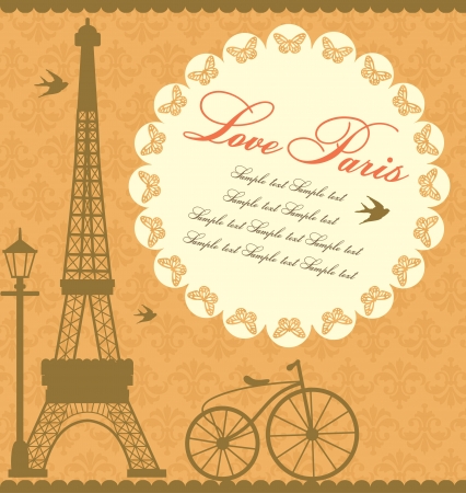 Paris card design  vector illustrationのイラスト素材