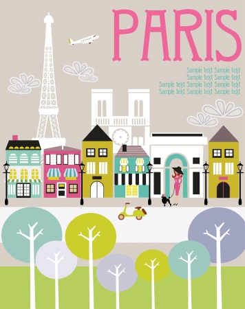 Paris card design  vector illustrationのイラスト素材