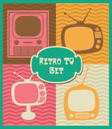 retro objects set  vector illustrationのイラスト素材