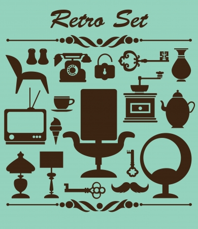 retro objects collection  vector illustrationのイラスト素材