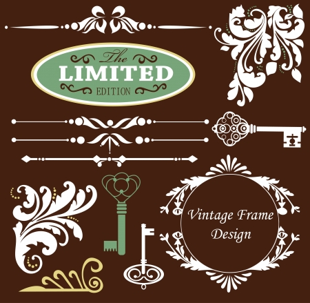 vintage elements set  vector illustrationのイラスト素材