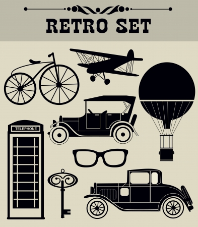 vintage objects collection  vector illustrationのイラスト素材