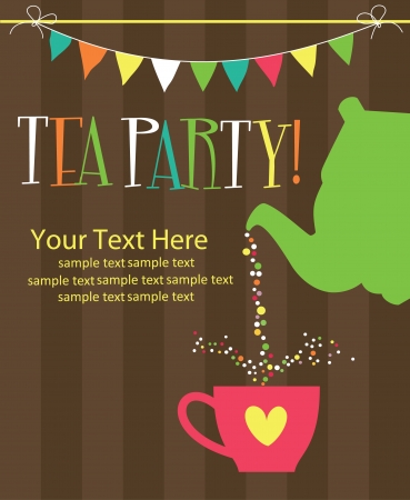 tea party card design  vector illustrationのイラスト素材