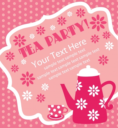 tea party card design  vector illustrationのイラスト素材