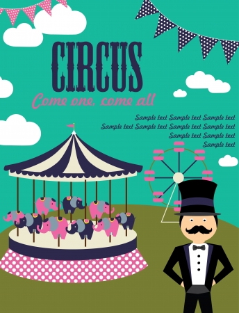 fun circus card  illustrationのイラスト素材