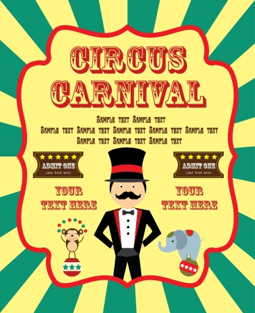 fun circus card  illustrationのイラスト素材