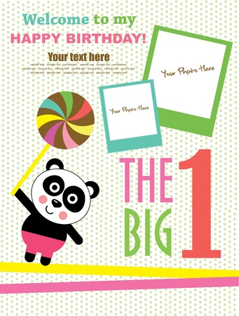 kid invitation card design. vector illustrationのイラスト素材