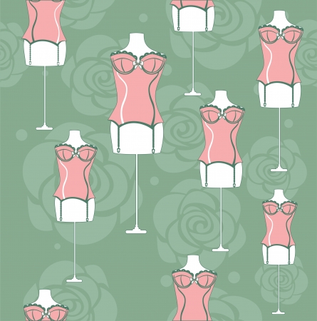 lingerie seamless pattern  vector illustrationのイラスト素材