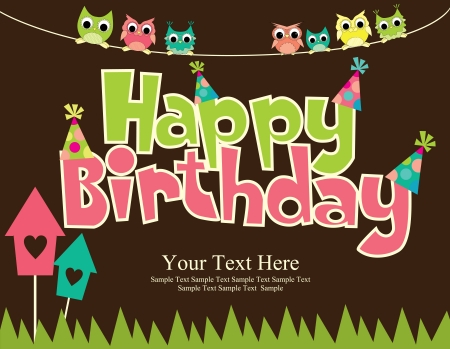 happy birthday card design  vector illustratonのイラスト素材