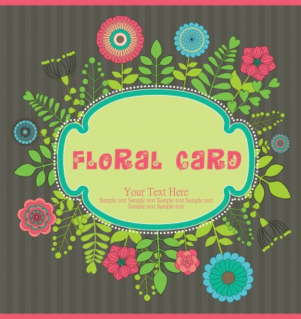 floral greeting card illustrationのイラスト素材