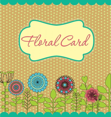 floral greeting card illustrationのイラスト素材