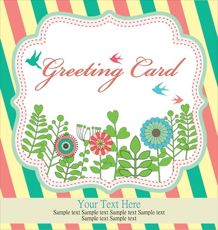 floral greeting card illustrationのイラスト素材
