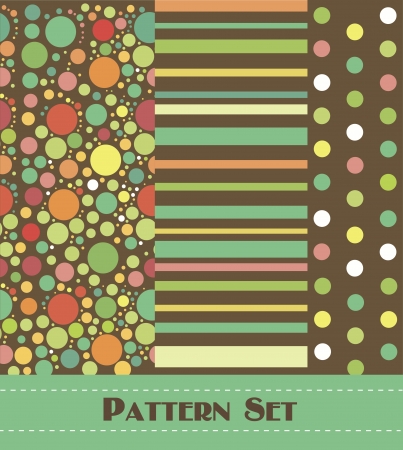 retro geometry pattern collection  vector illustrationのイラスト素材