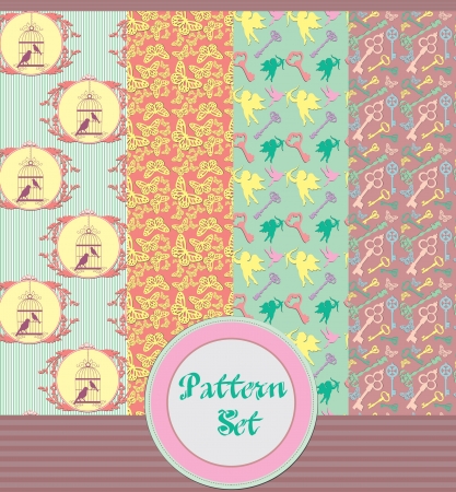 vintage pattern set. vector illustrationのイラスト素材