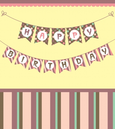 happy birthday garland. vector illustrationのイラスト素材