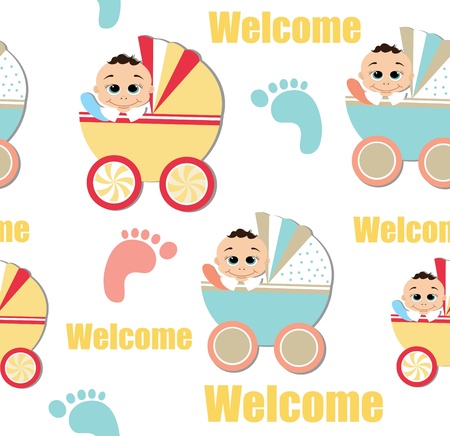 seamless kid pattern. illustrationのイラスト素材