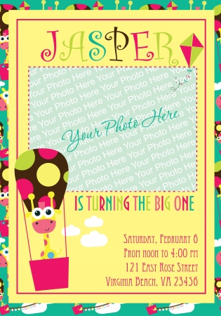 kid invitation card design.  illustrationのイラスト素材