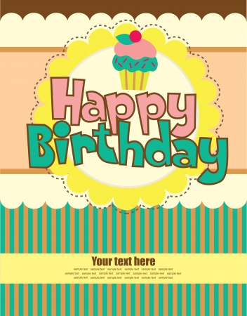happy birthday card design  illustrationのイラスト素材