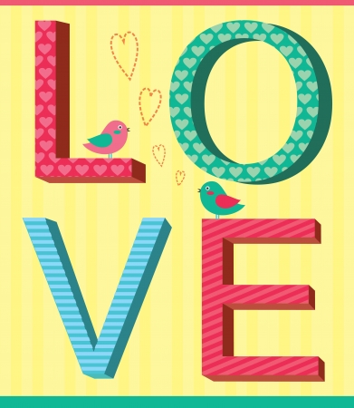 cute love card design  illustrationのイラスト素材