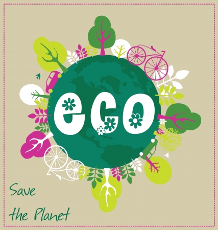 ecology card design  illustrationのイラスト素材