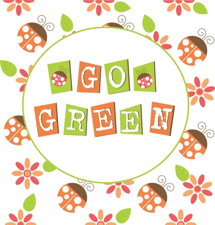 ecology card design  illustrationのイラスト素材