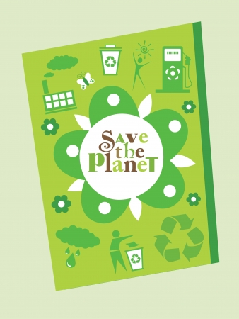 ecology card design illustrationのイラスト素材