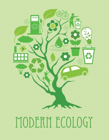 ecology card design  vector illustrationのイラスト素材
