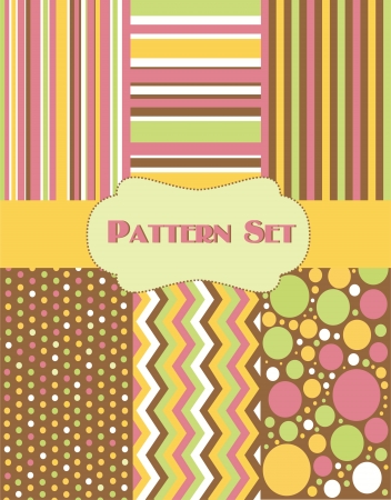 vintage pattern set illustrationのイラスト素材